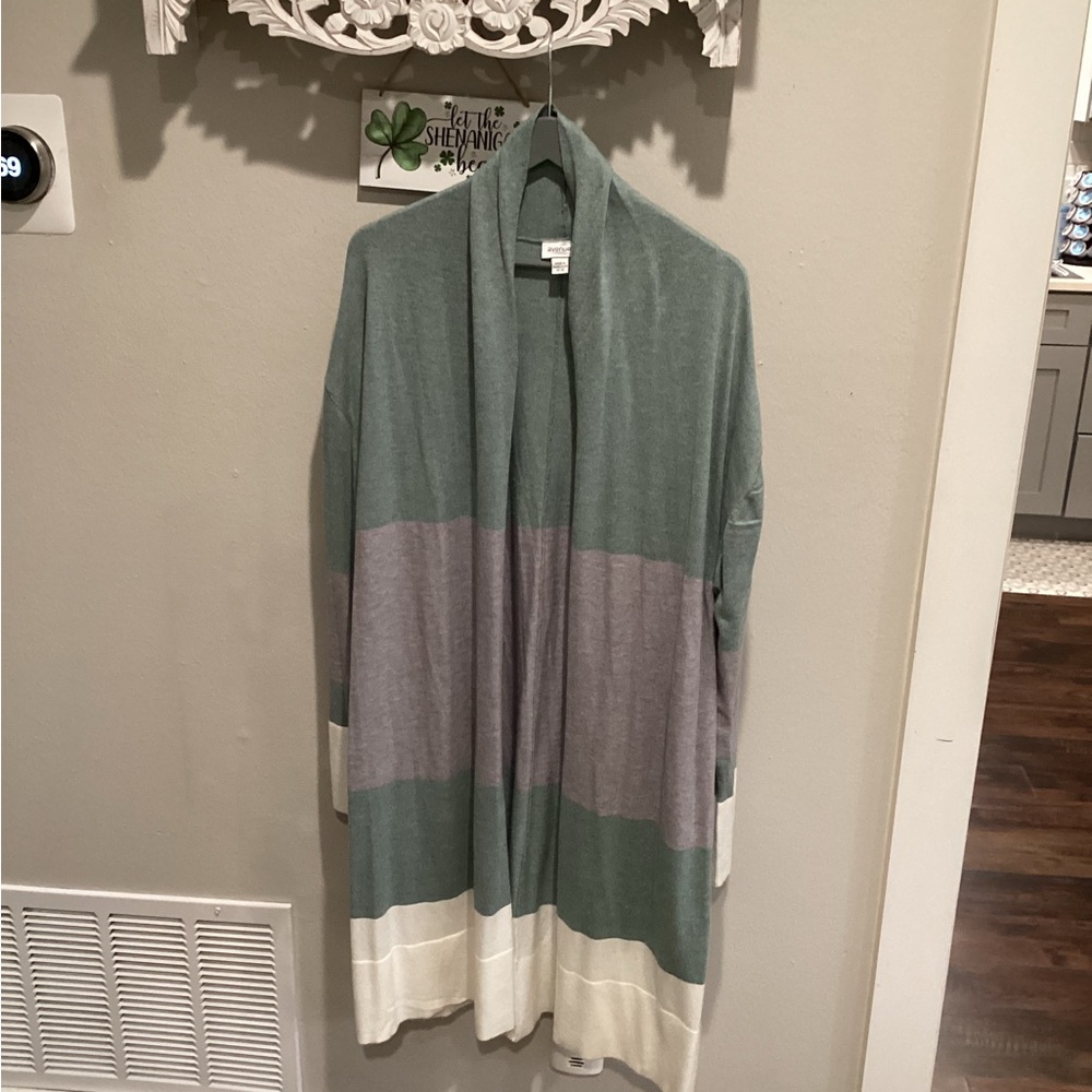 EUC - Avenue Mint Green and Gray Open Cardigan - Worn Once - Sz 18w/20w!!